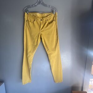 HURLEY 81 SKINNY Women’s Low Rise Neon Yellow Denim Jeans 29